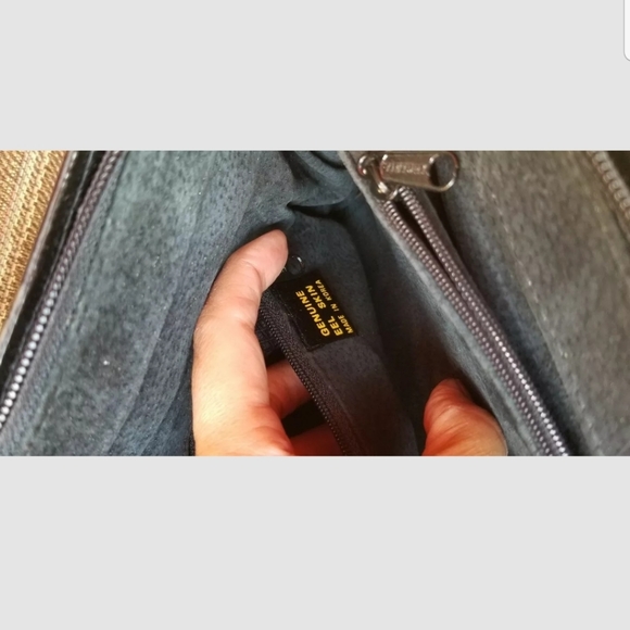 Vtg Black genuine EEL skin shoulder bag - Picture 11 of 15